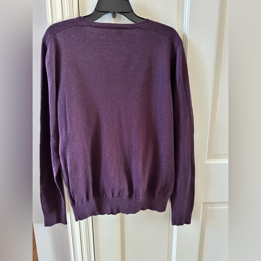 Marc Anthony Men's V-Neck Sweater in Deep Plum - Picture 3 of 4